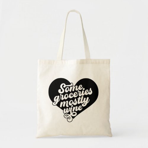 Retro Minimalist Black Typography Funny Wine Lover Tote Bag