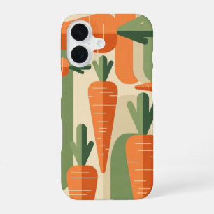 Retro Minimalist Carrot Design iPhone 16 Case