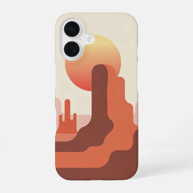 Retro Minimalist Desert Butte iPhone Case (Back)