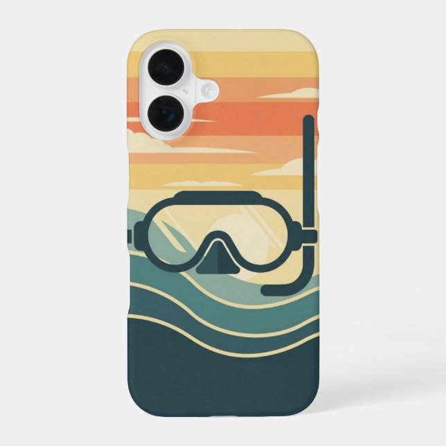 Retro Minimalist Diving iPhone Case (Back)