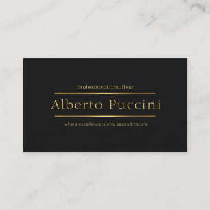 Retro Minimalist Elegant Professional Chauffeur Business Card