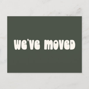 Retro Minimalist Green We've Moved New Address Postcard