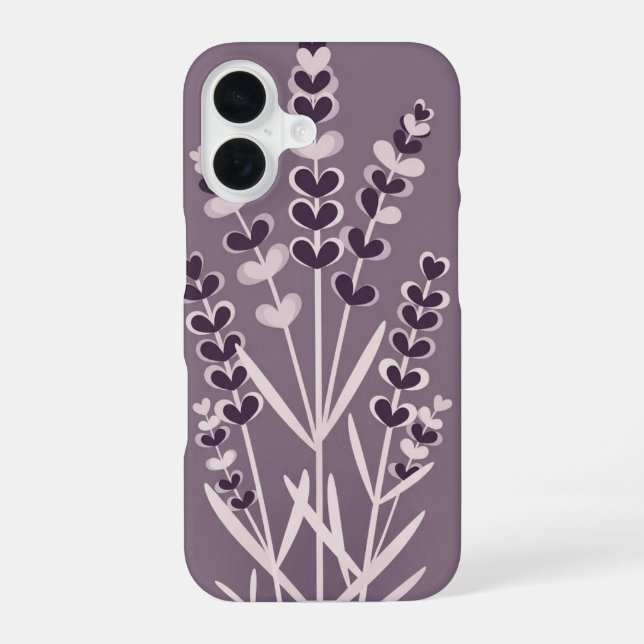Retro Minimalist Lavender Stems iPhone Case (Back)