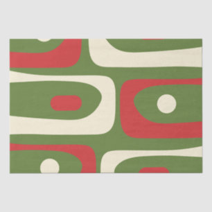 Retro Minimalist Mid-Century Christmas Abstract Tissue Paper