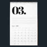Retro Minimalist No Photo Black and White 2025 Calendar<br><div class="desc">A retro calendar with a vintage typography and a minimalist design,  a perfect way to start the year 2025.</div>