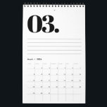 Retro Minimalist No Photo Black and White 2026 Calendar<br><div class="desc">A retro calendar with a vintage typography and a minimalist design,  a perfect way to start the year 2026.</div>