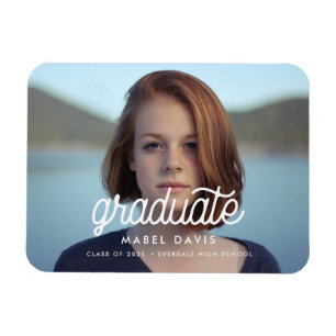 Retro minimalist Photo graduation Magnet