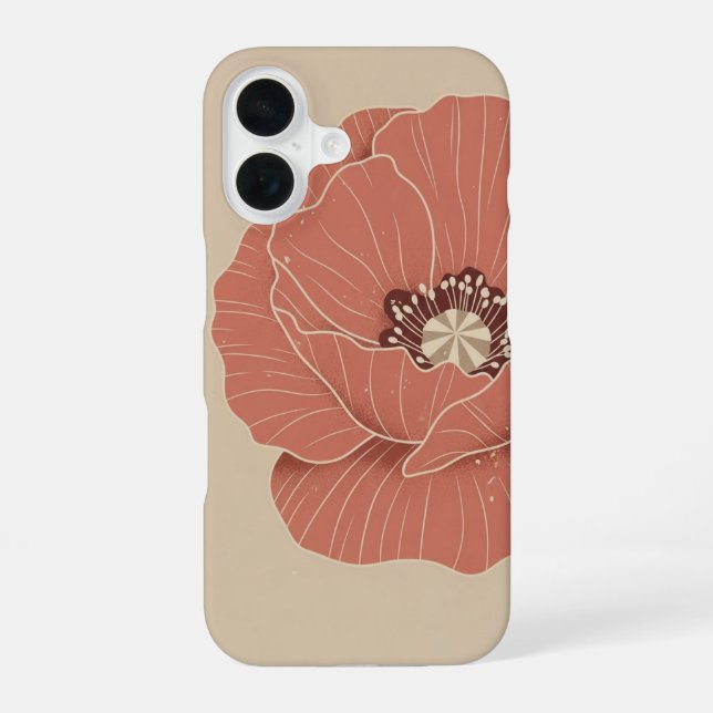 Retro Minimalist Poppy  iPhone Case (Back)