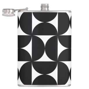 Retro Minimalist Style Black Geometric Bauhaus Flask