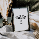 Retro Minimalist Table Number<br><div class="desc">This is a modern retro table number template featuring a 70s inspired font pairing. ALL fonts* and colors are editable (the word "table" cannot be typed with) // For matching items, please visit the "CHARLI" collection in the Sincerely By Nicole Zazzle store. * If you like this design but don't...</div>