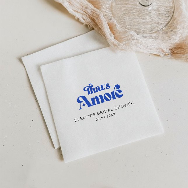 Retro Minimalist That's Amore Bridal Shower Napkins (Creator Uploaded)