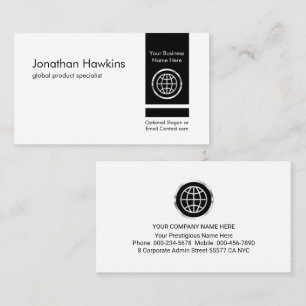 Retro Minimalist Vertical Black Private Enterprise Business Card