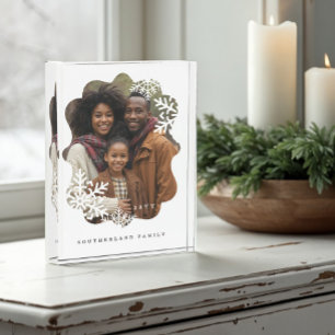 Retro Minital Wavy Photo Frame Snowflake Photo Block