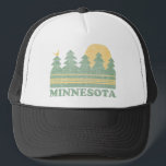 Retro Minnesota Trucker Hat<br><div class="desc">Vintage Minnesota design with sunset, bird and trees. Rock out in retro. Minneapolis style.</div>