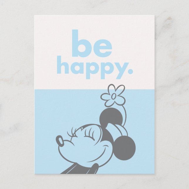 Retro Minnie Mouse - Be Happy Postcard (Front)