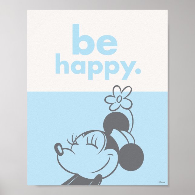 Retro Minnie Mouse - Be Happy Poster (Front)
