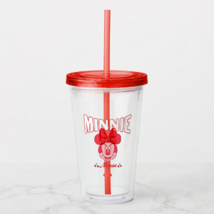 Retro Minnie Mouse Cherry Smile Acrylic Tumbler