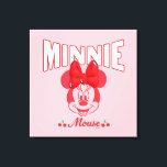 Retro Minnie Mouse Cherry Smile Canvas Print<br><div class="desc">Sweet, vintage-inspired, and full of classic Disney charm, this cheerful artwork features Minnie Mouse with her iconic bow, playful smile, and adorable cherry accents. The bold retro lettering and soft pink background give the design a nostalgic yet fun feel that instantly stands out. Perfect for customizable Zazzle products like apparel,...</div>