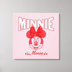 Retro Minnie Mouse Cherry Smile Canvas Print