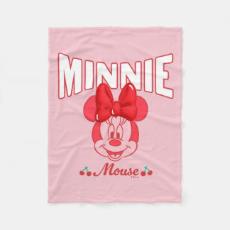 Retro Minnie Mouse Cherry Smile Fleece Blanket