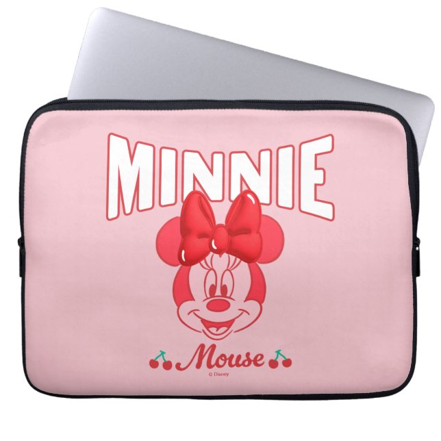 Retro Minnie Mouse Cherry Smile Laptop Sleeve (Front)