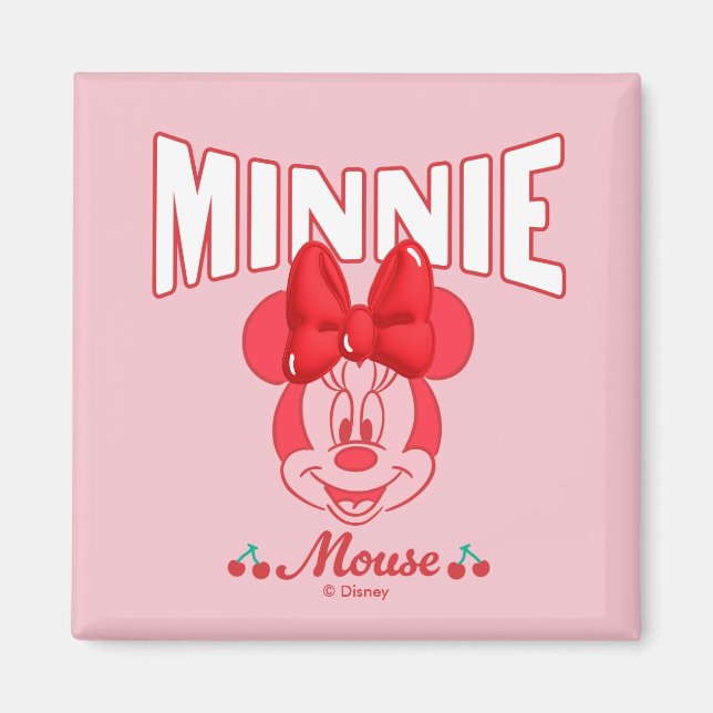 Retro Minnie Mouse Cherry Smile Magnet (Front)