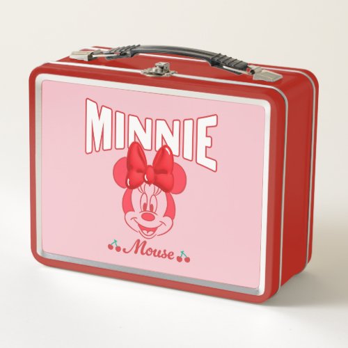 Retro Minnie Mouse Cherry Smile Metal Lunch Box