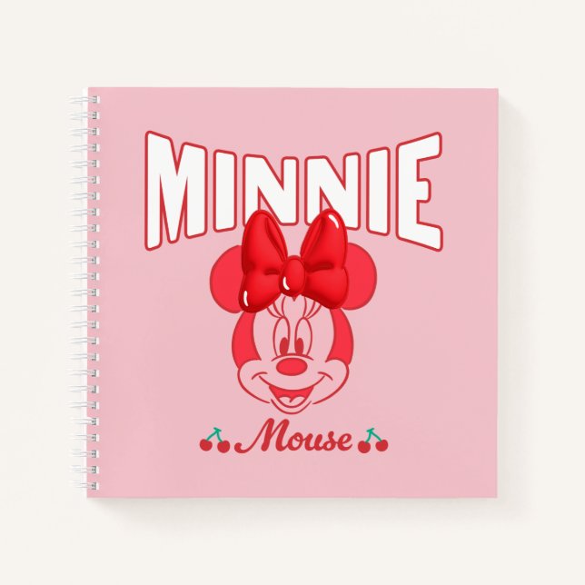 Retro Minnie Mouse Cherry Smile Notebook (Front)