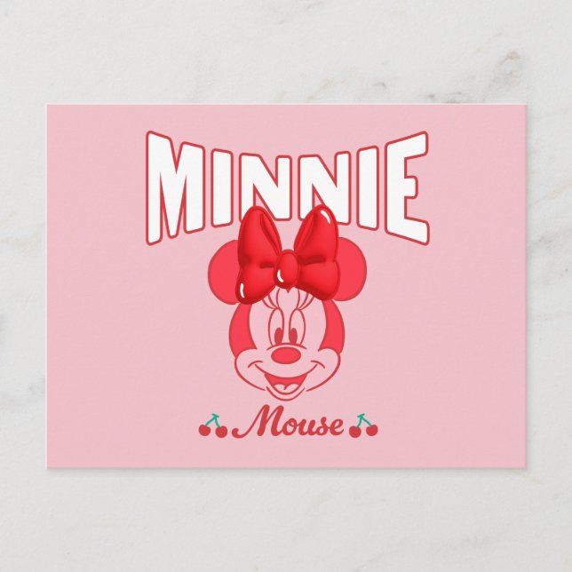 Retro Minnie Mouse Cherry Smile Postcard (Front)