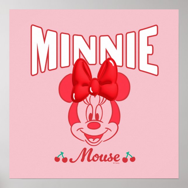 Retro Minnie Mouse Cherry Smile Poster (Front)