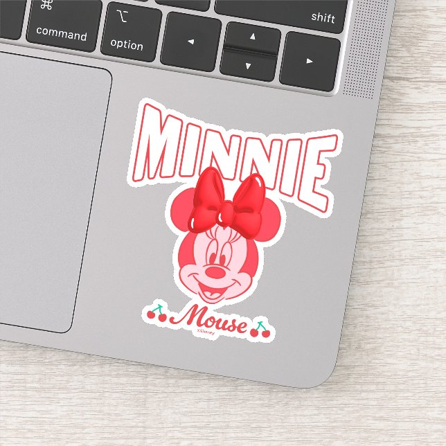 Retro Minnie Mouse Cherry Smile Sticker (Detail)