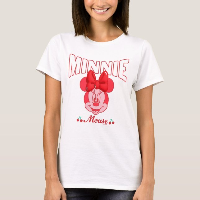 Retro Minnie Mouse Cherry Smile T-Shirt (Front)