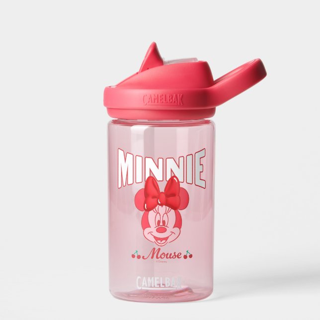 Retro Minnie Mouse Cherry Smile Water Bottle (Left)
