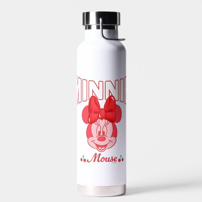Retro Minnie Mouse Cherry Smile Water Bottle (Left)