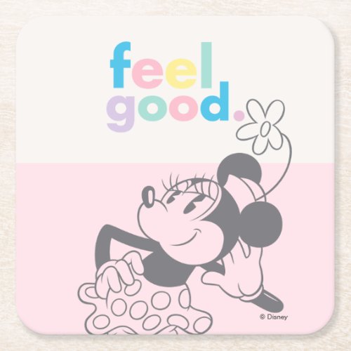 Retro Minnie Mouse _ Feel Good Square Paper Coaster