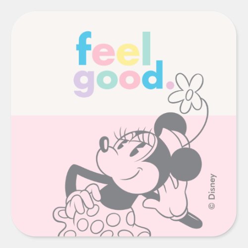 Retro Minnie Mouse _ Feel Good Square Sticker