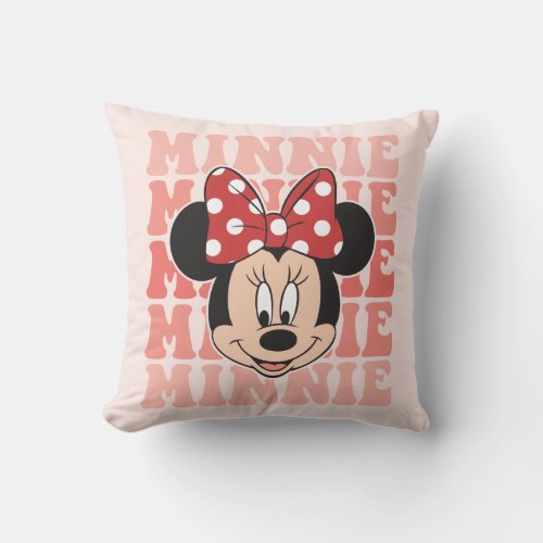 Retro Minnie Mouse Throw Pillow