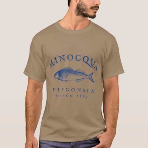 Retro Minocqua Wisconsin Fishing T_Shirt