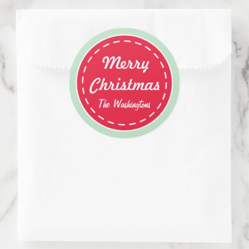 Retro Mint Christmas Stickers