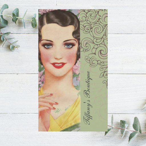 Customizable elegant vintage mint swirls fashion paris girly business cards