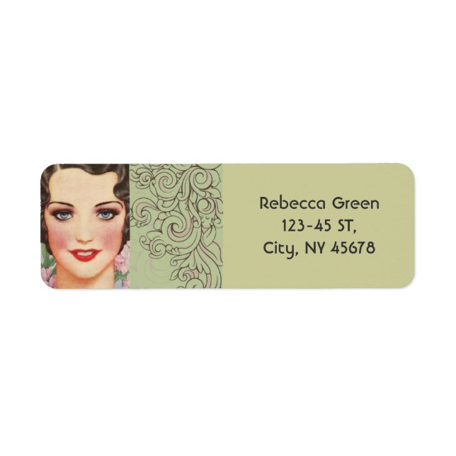 Retro Mint green great gatsby Parisian fashionista Label (Front)