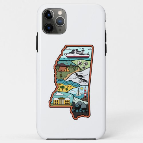 Retro Mississippi Biloxi Laurel MS State Souvenir iPhone 11 Pro Max Case