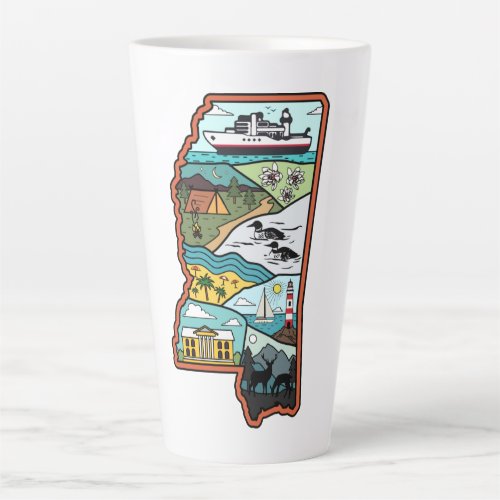 Retro Mississippi Biloxi Laurel MS State Souvenir Latte Mug