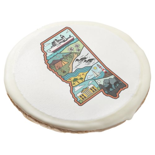 Retro Mississippi Biloxi Laurel MS State Souvenir Sugar Cookie