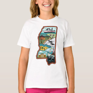 Retro Mississippi Biloxi Laurel MS State Souvenir T-Shirt