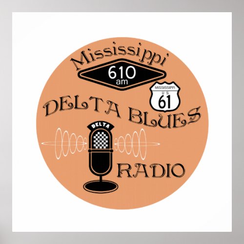 Retro Mississippi Blues Radio Poster