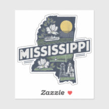 Retro Mississippi State Car Sticker