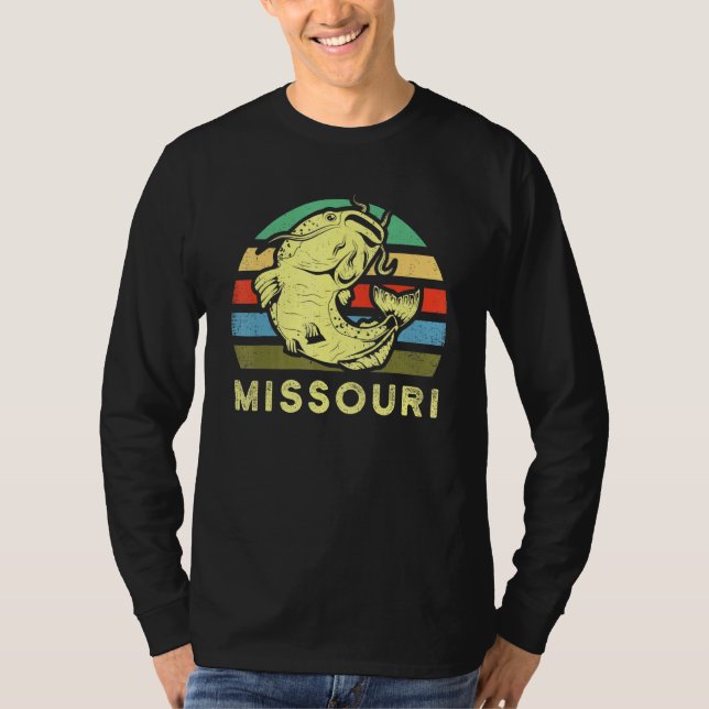 Retro Missouri Catfish Fishing Catfisherman Fisher T-Shirt (Front)