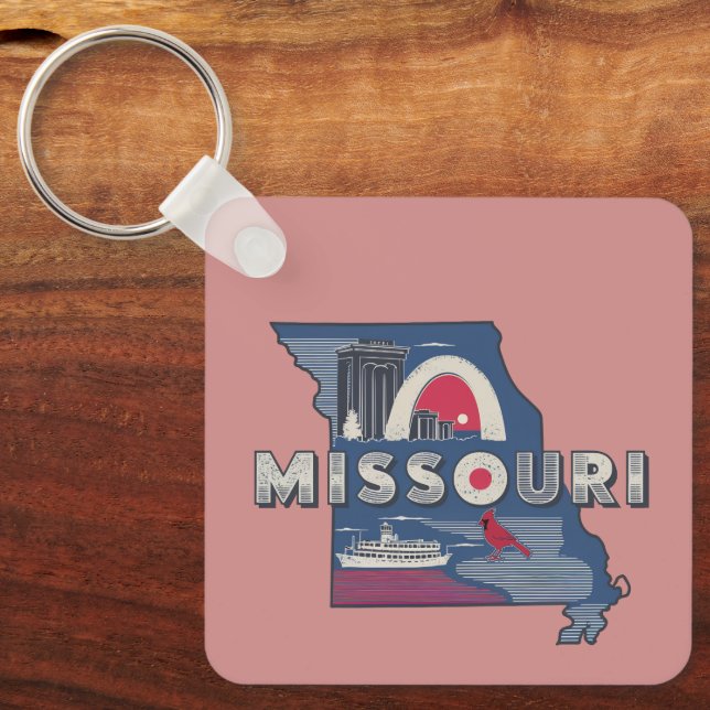 Retro Missouri Silhouette Keychain (Front)