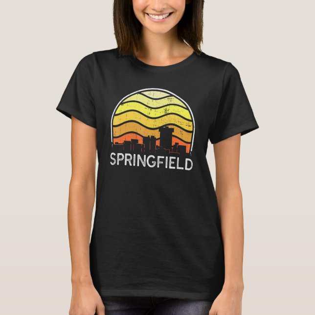 Retro Missourii Springfield Visitors Skyline Vinta T-Shirt (Front)